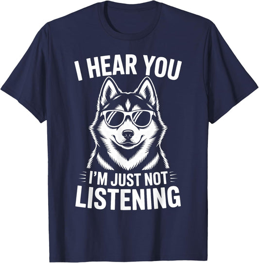Husky drôle de Sibérie T-Shirt - T-Shirt | Navy