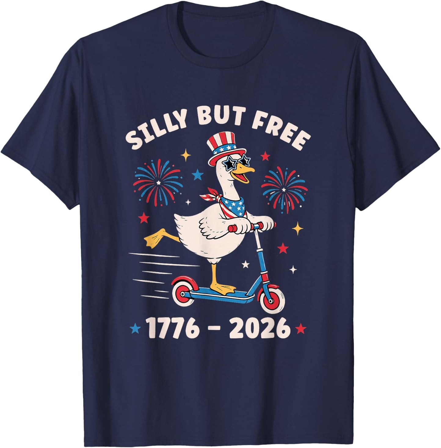 Silly Goose Shirt 4th of July Funny Fourth of July Men Women T-Shirt - T-Shirt | Navy