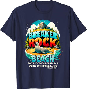 Breaker Rock Beach God's Rock-Solid Truth Christian VBS 2024 T-Shirt - T-Shirt | Navy