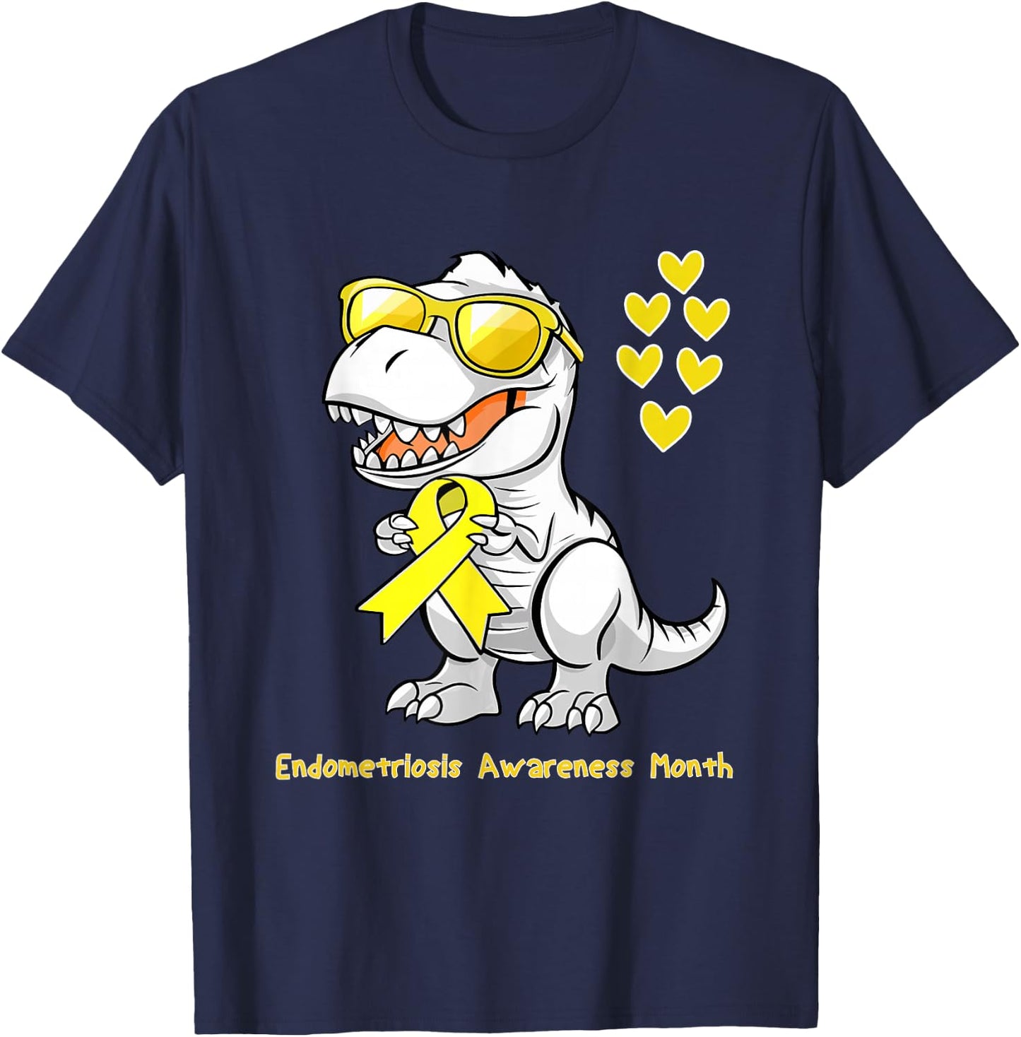 T-rex Dinosaur Endometriosis Awareness Month Dino Toddlers T-Shirt - T-Shirt | Navy
