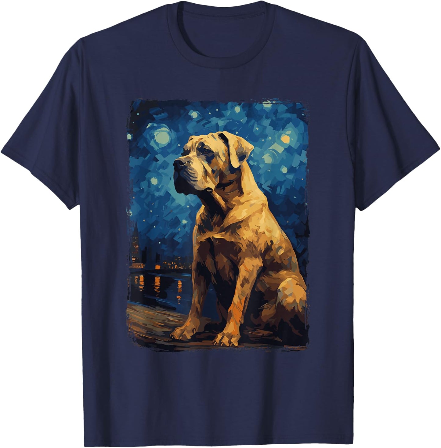 Presa Canario Starry Night Cane Corso Dogo Canario T-Shirt - T-Shirt | Navy