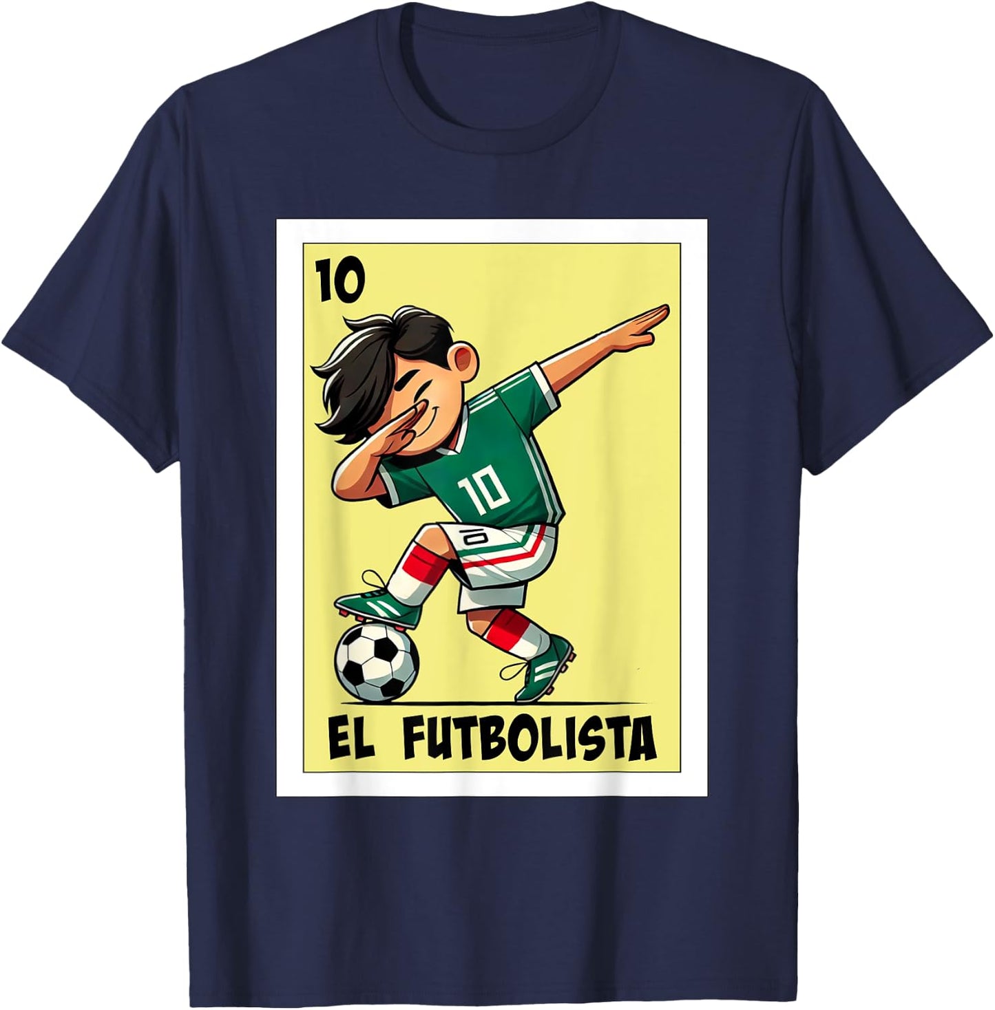 Funny Mexican Kids Soccer Design - El Futbolista T-Shirt - T-Shirt | Navy