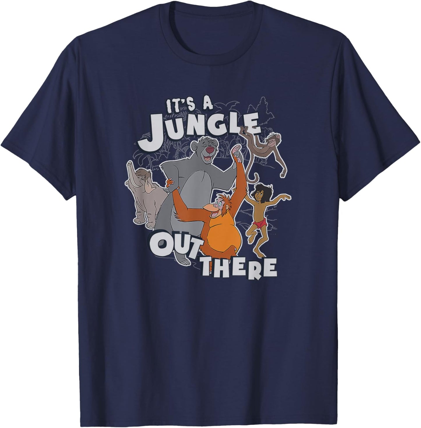 Disney The Jungle Book It's A Jungle Out There Group Poster T-Shirt - T-Shirt | Navy