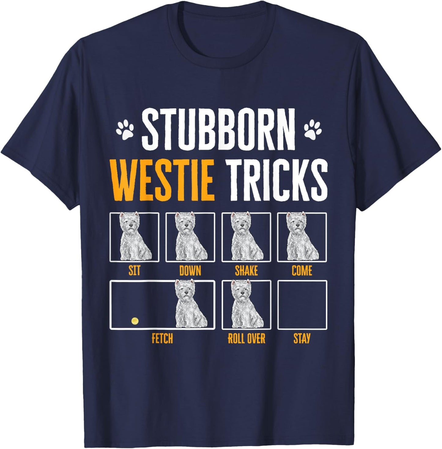 Westie Dog West Highland White Terrier T-Shirt - T-Shirt | Navy