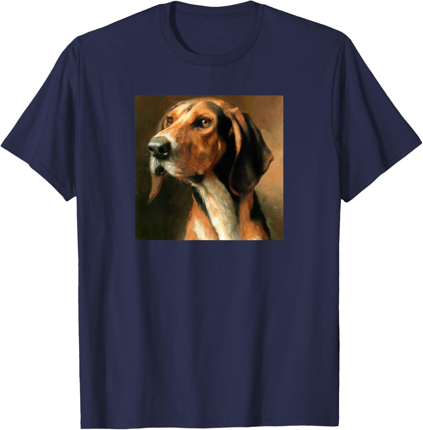 American English Coonhound Portrait Style T-Shirt - T-Shirt | Navy