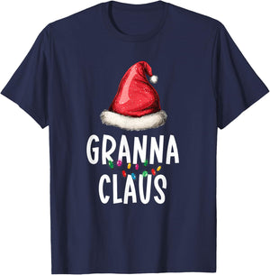 Family Granna Claus Christmas Santa's Pajama Matching T-Shirt - T-Shirt | Navy
