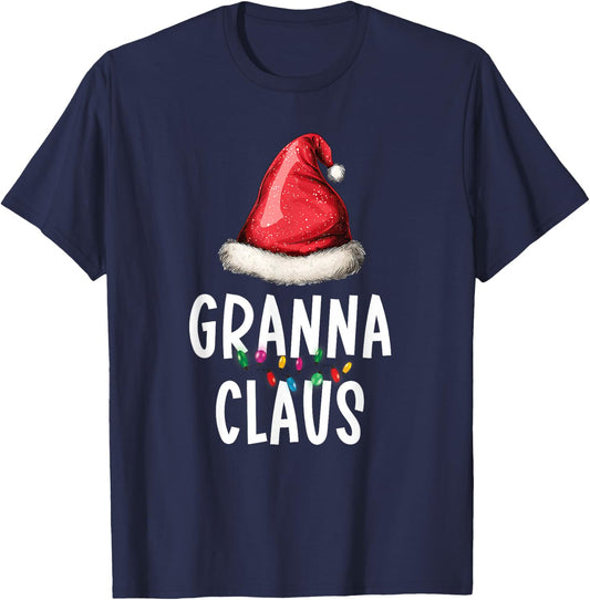 Family Granna Claus Christmas Santa's Pajama Matching T-Shirt - T-Shirt | Navy