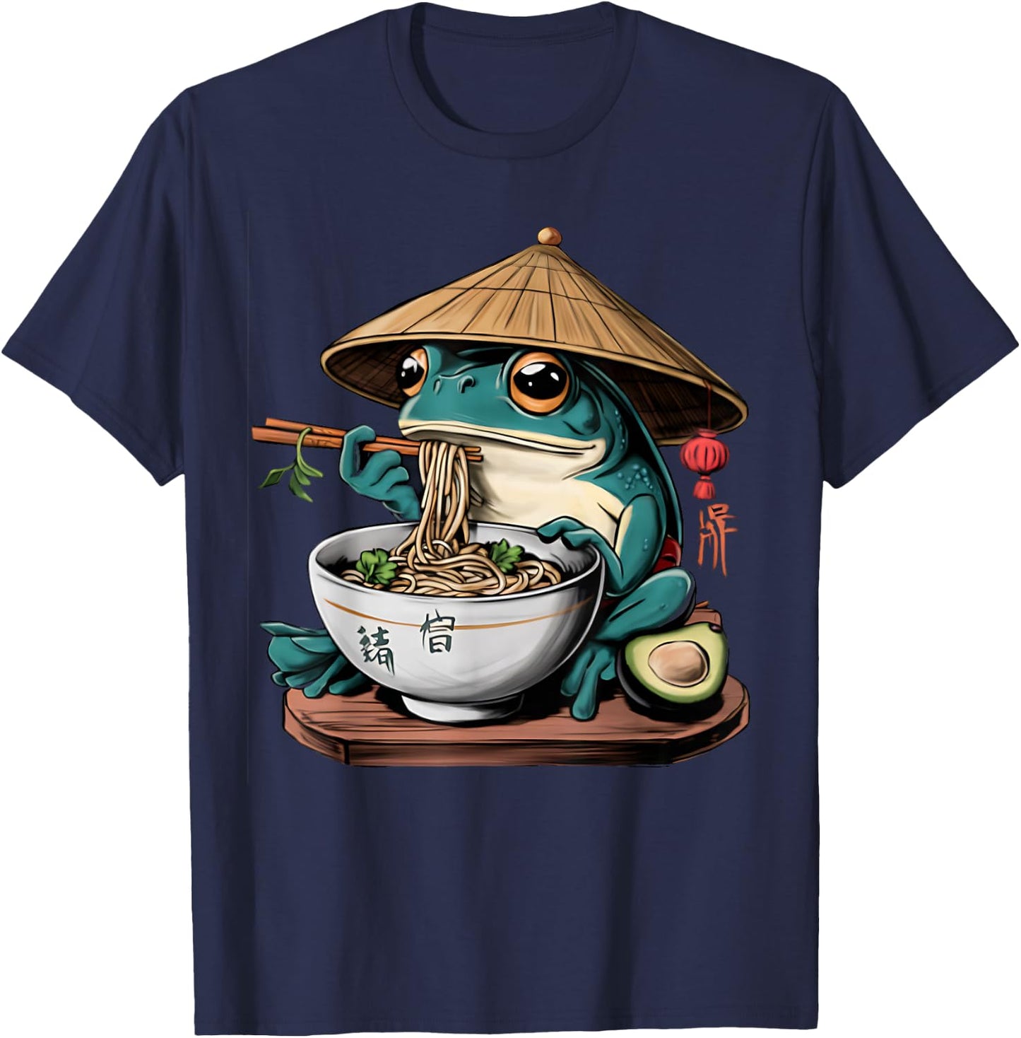 Kawaii Frog & Ramen Collection Frog Ramen Anime -Kids - Black, Small T-Shirt - T-Shirt | Navy