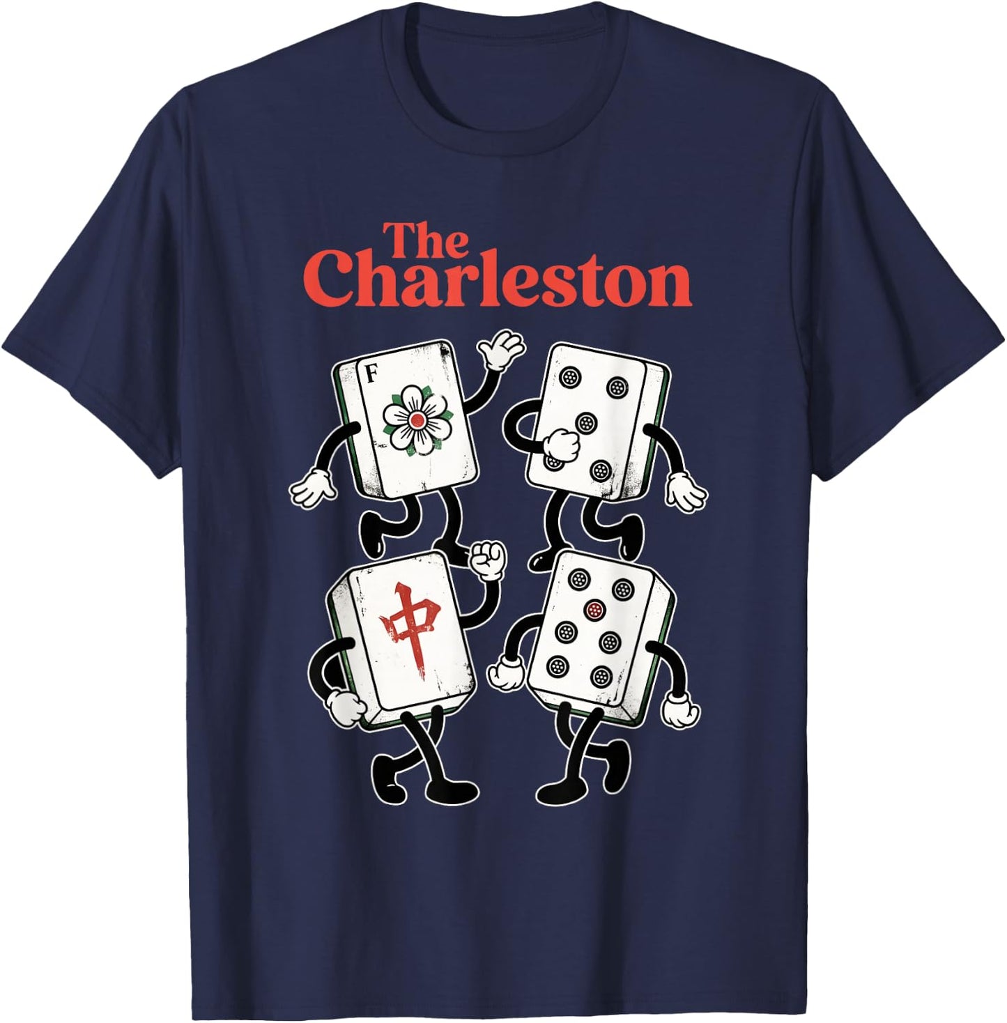The Charleston Retro Funny Mahjong Player Men Women T-Shirt - T-Shirt | Navy