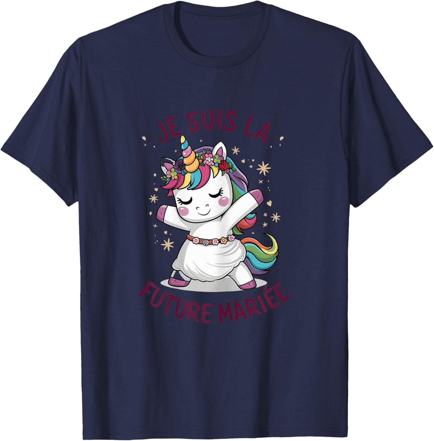 Je Suis La Future Bride Wedding Woman Unicorn , white T-Shirt - T-Shirt | Navy