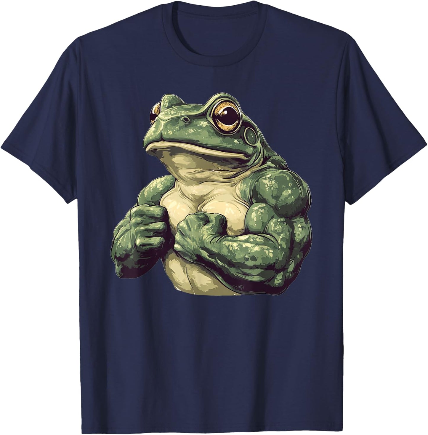 Muscular Frog Powerlifting Weightlifting Gym Workout T-Shirt - T-Shirt | Navy