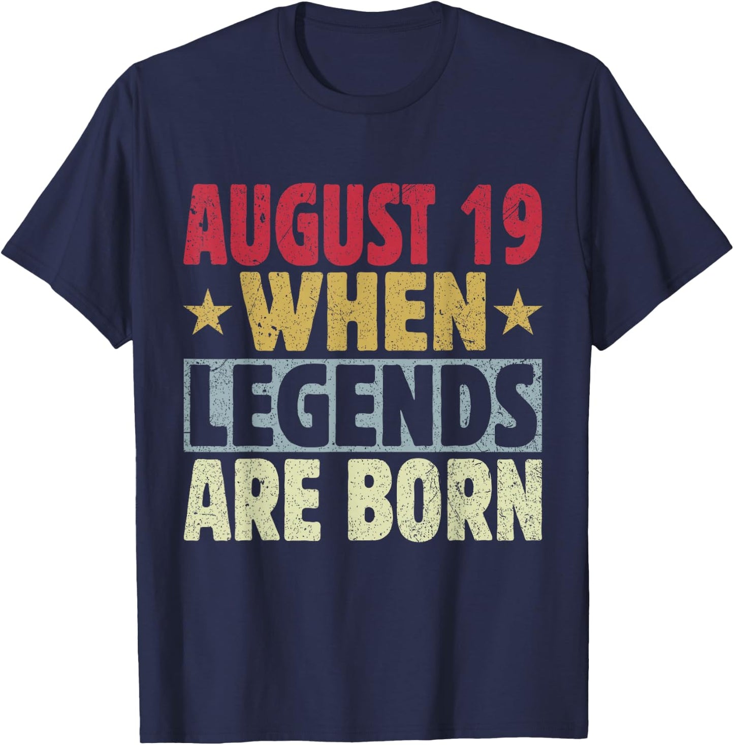 2024 19th Of August Birthday - August 19 Birthday T-Shirt - T-Shirt | Navy