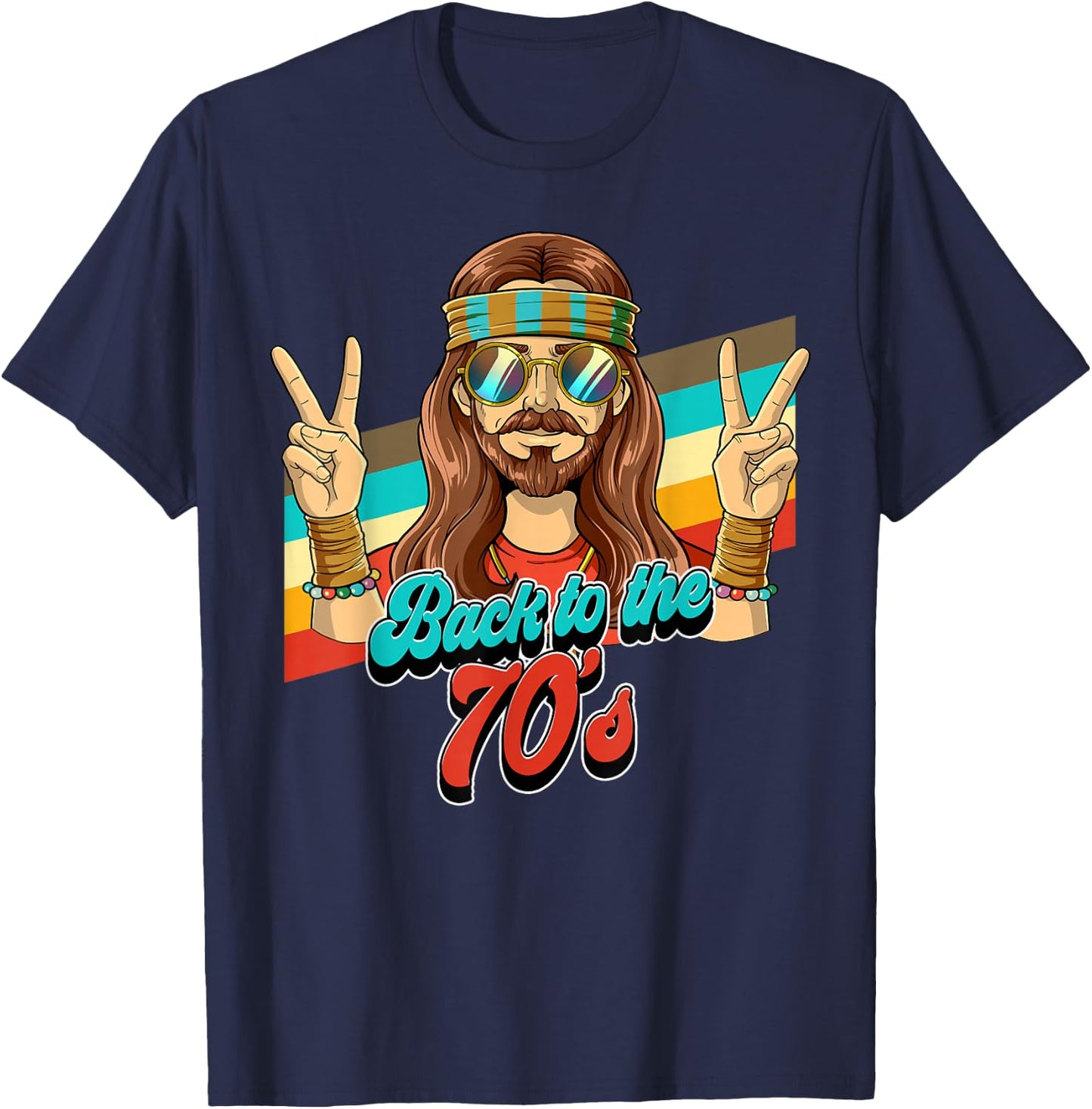Back To The 70s , black T-Shirt - T-Shirt | Navy