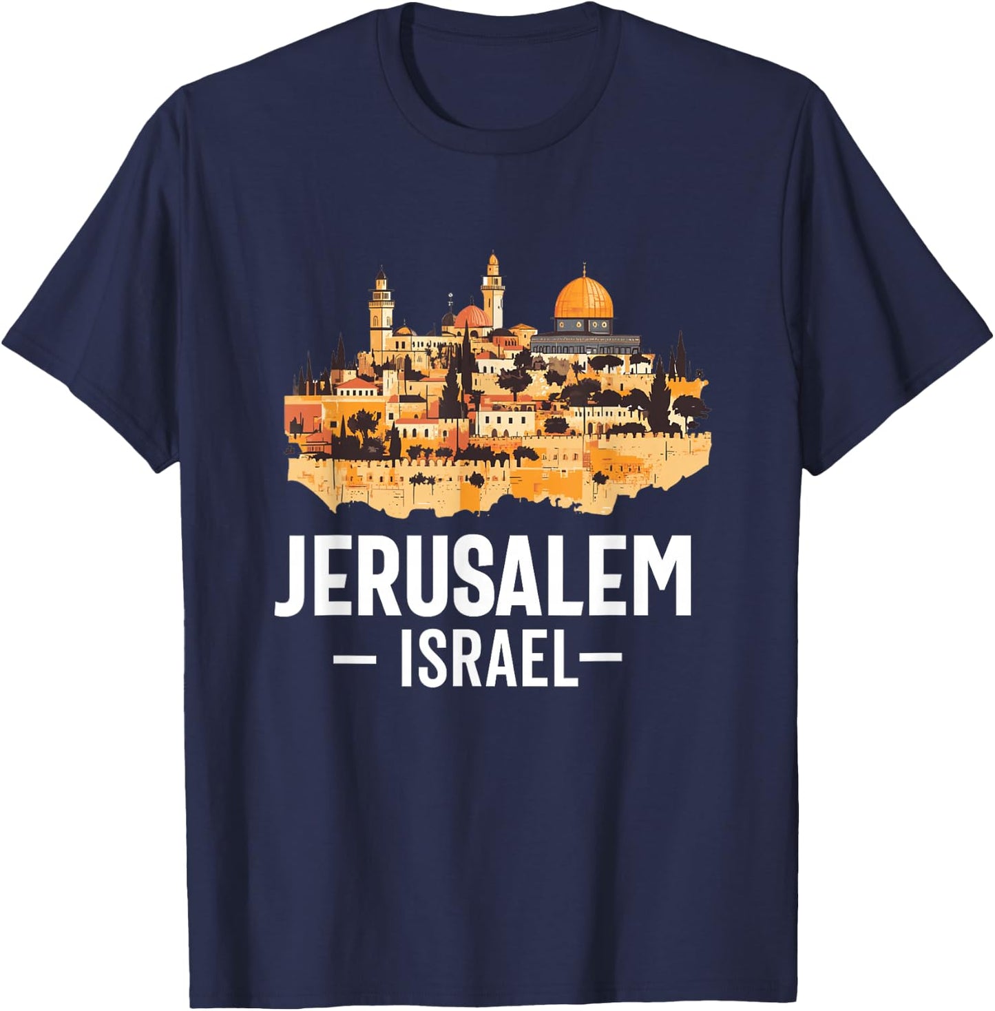 Jérusalem Israël Skyline Souvenir Israélien Juif Femme Homme T-Shirt - T-Shirt | Navy
