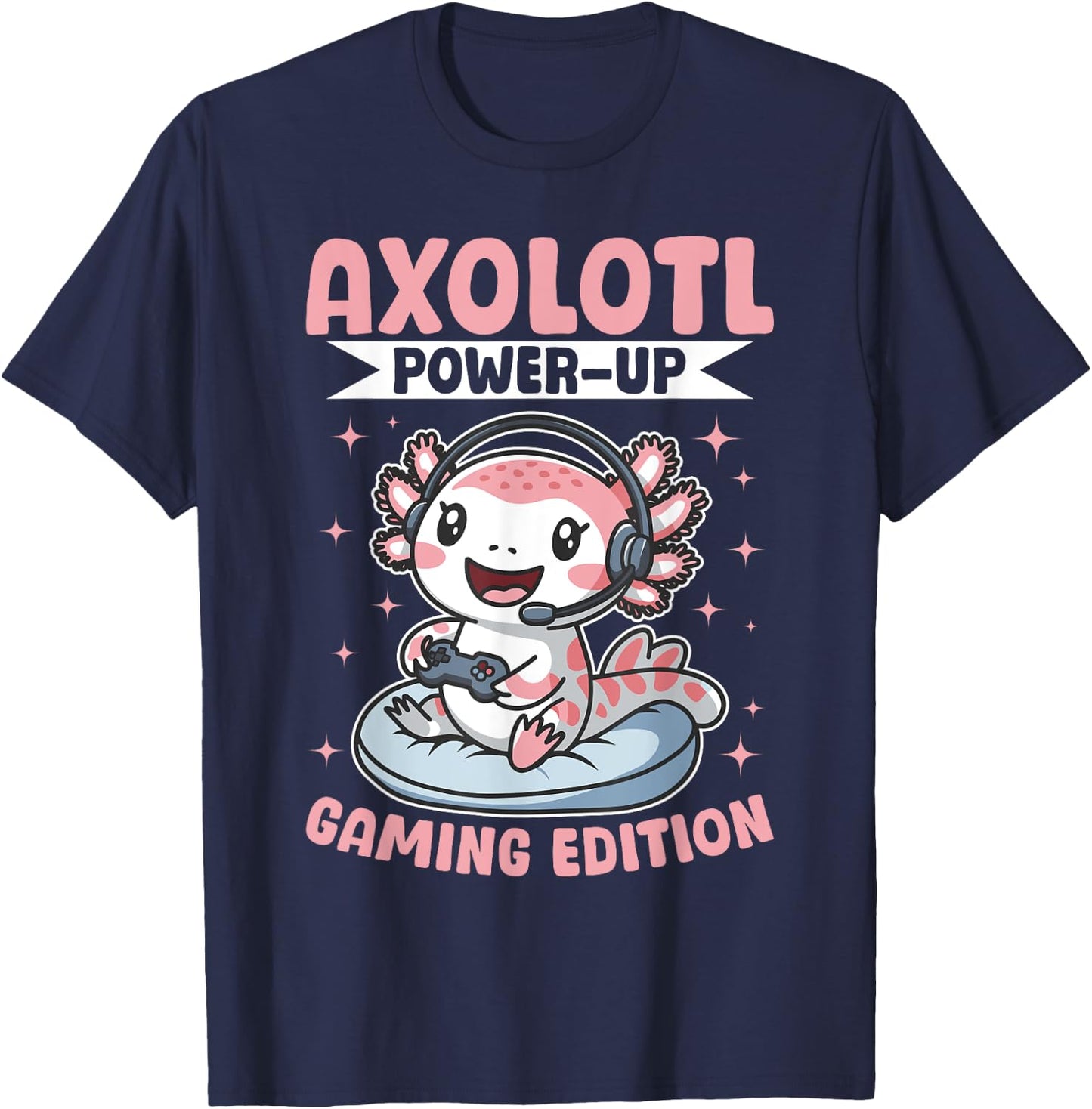 Funny Axolotl Gamer Gaming Kawaii Axolotl Loot Box Surprise T-Shirt - T-Shirt | Navy