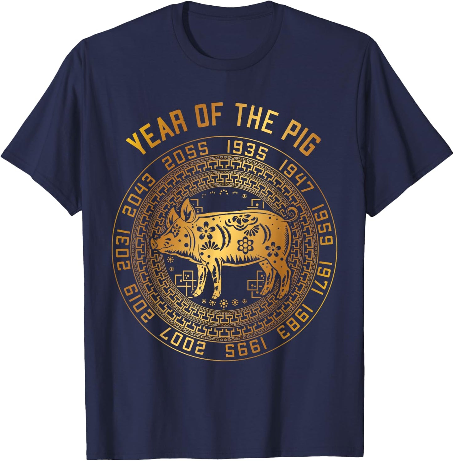 Chinese New Year Of Pig Chinese Zodiac Year 2031 T-Shirt - T-Shirt | Navy