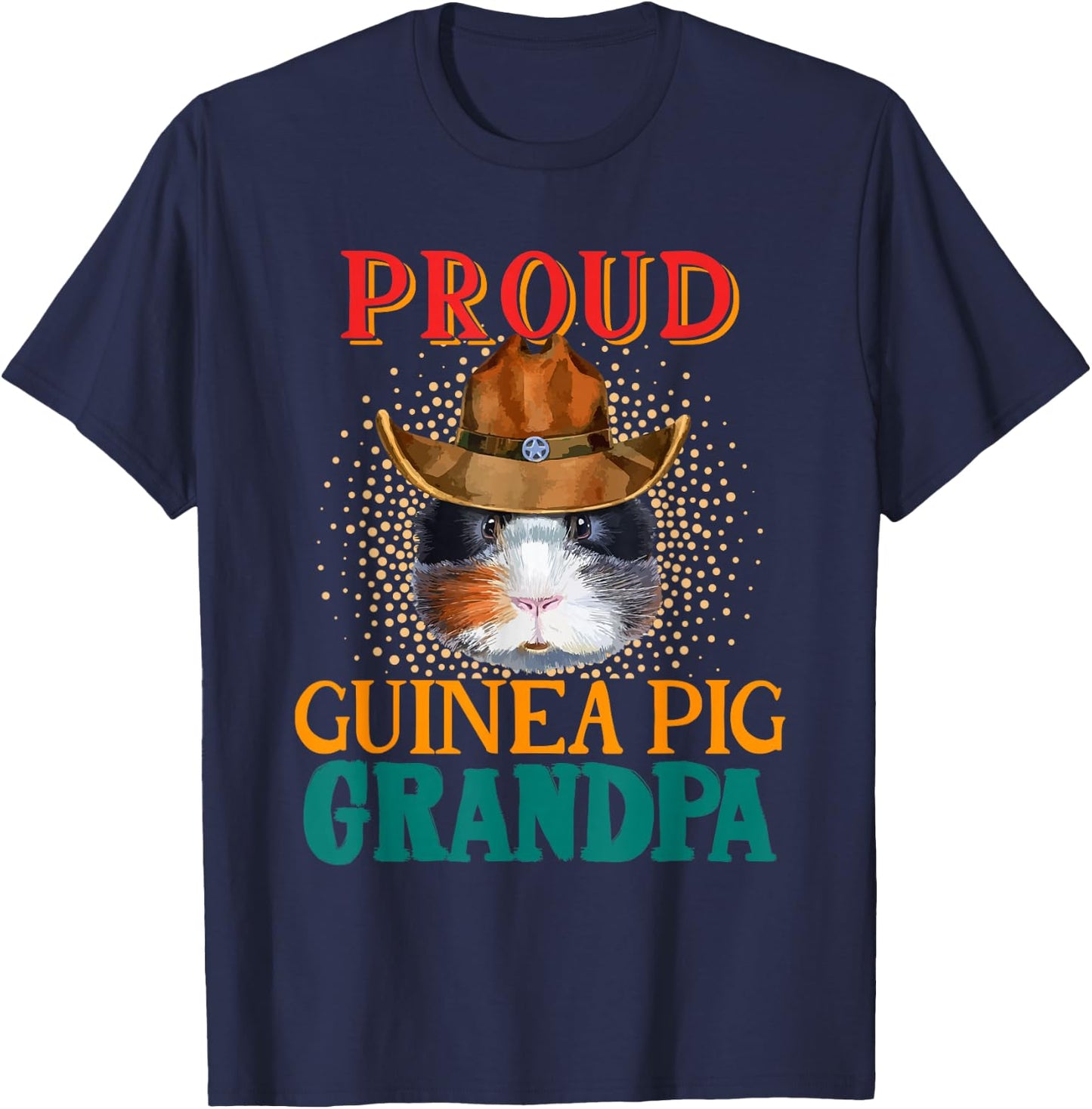 Vintage Proud Guinea Pig Grandpa Cute Guinea Pig Lover T-Shirt - T-Shirt | Navy