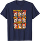 The Flintstones Emotions of Fred Flintstone Box-Up Grid T-Shirt - T-Shirt | Navy
