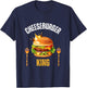Cheeseburger King Funny Cheeseburger Lover Humor T-Shirt - T-Shirt | Navy