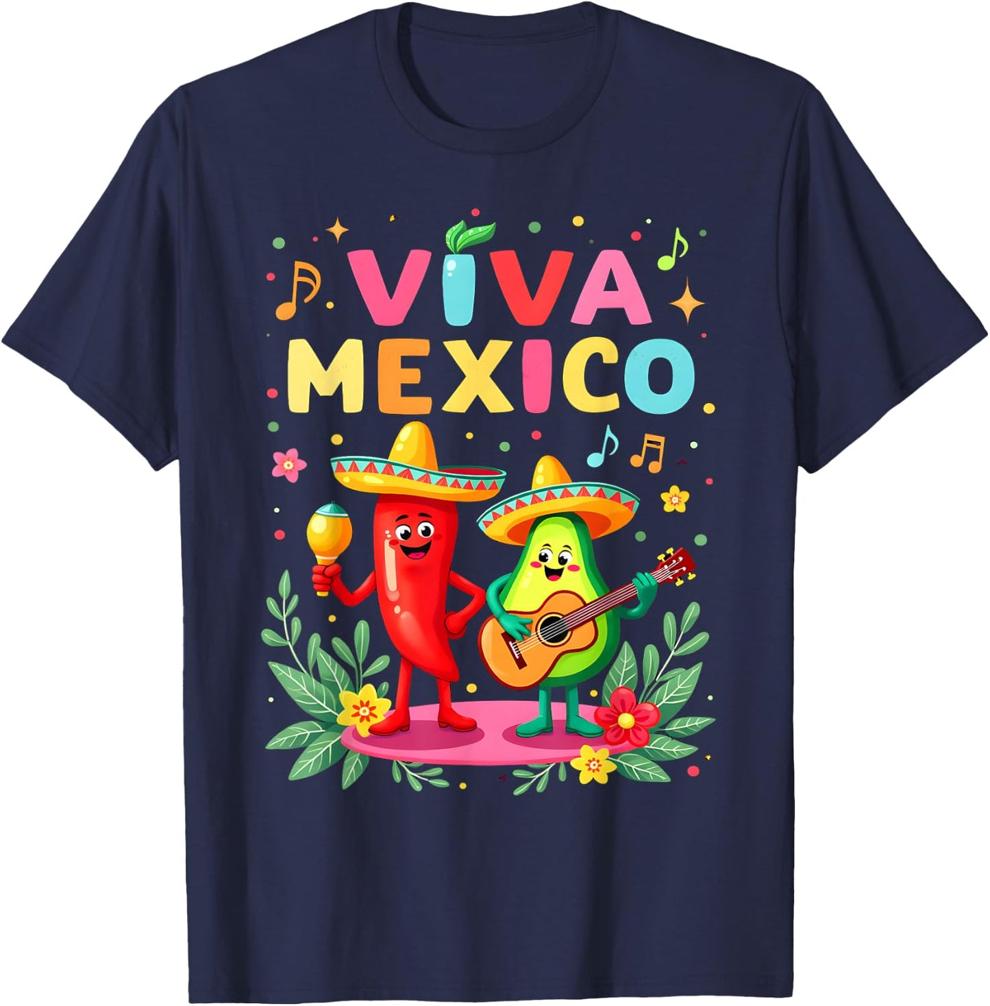 Viva Mexico Mexican Independence Day Kids Dance Mexican T-Shirt - T-Shirt | Navy