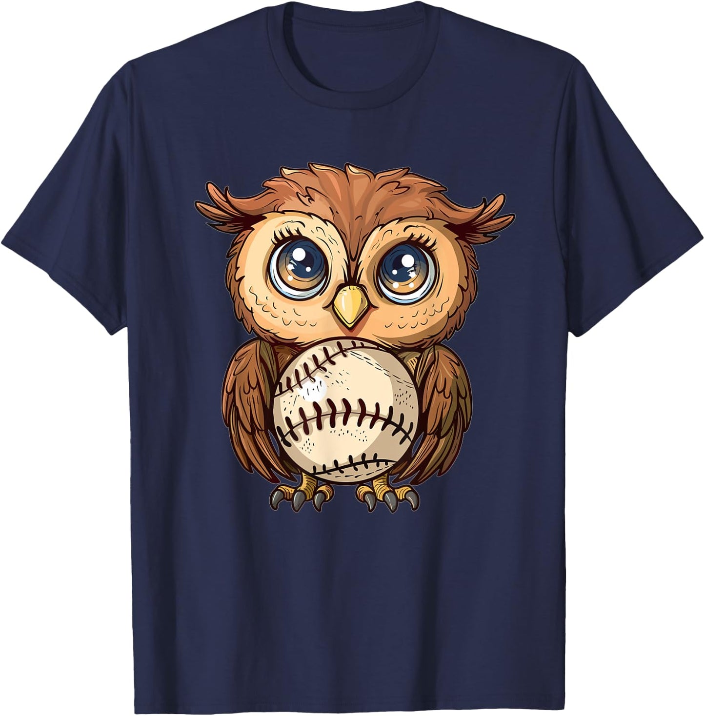 Cute Baseball Owl T-Shirt - T-Shirt | Navy
