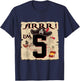 Arrr I'M 5 ARR Pirates Treasure Map 5th Birthday Pirate T-Shirt - T-Shirt | Navy