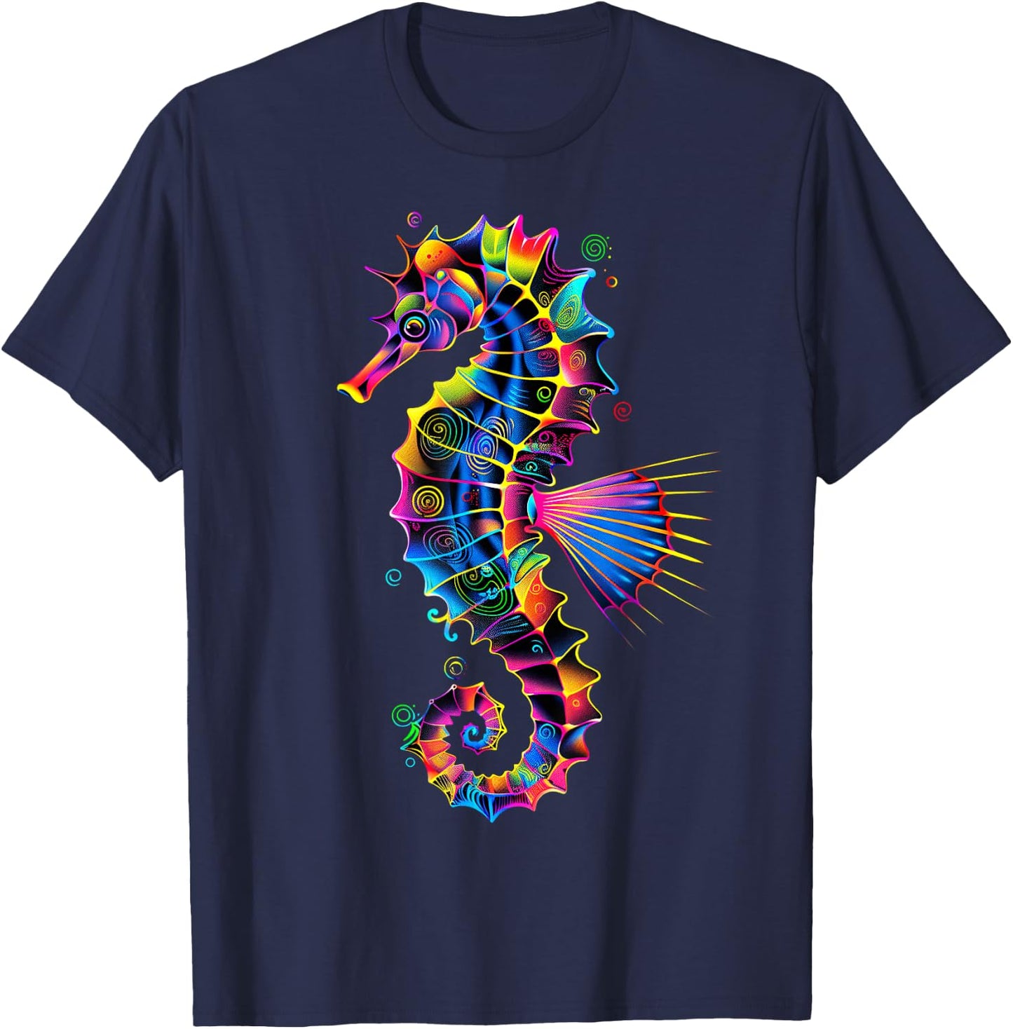 Seahorse Pop Art Colourful Aquarist Ocean Cute Seahorse T-Shirt - T-Shirt | Navy