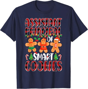 Assistant Principal Of Smart Cookies Xmas Party Christmas T-Shirt - T-Shirt | Navy