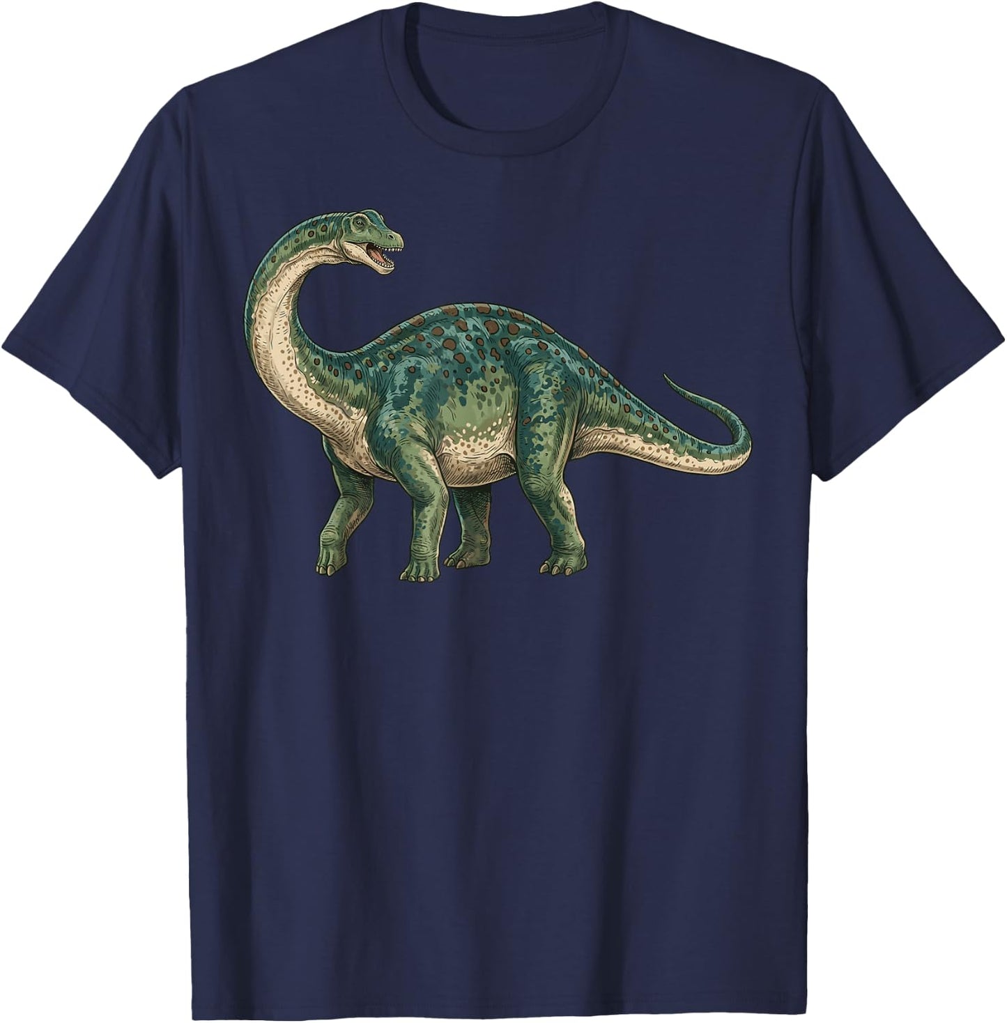 Brontosaurus Illustration Apatosaurus T-Shirt - T-Shirt | Navy