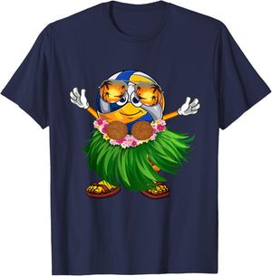 Cute Hawaiian Volleyball Ball Tropical Beach Summer Vacation T-Shirt - T-Shirt | Navy