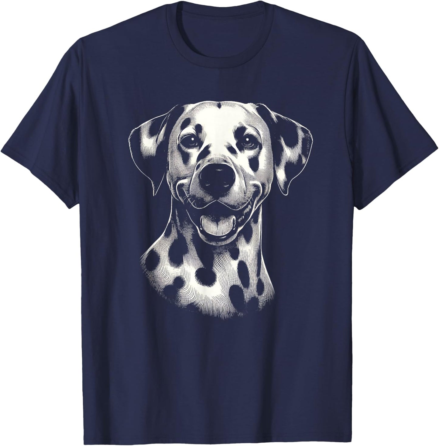 Dalmatian Dog Face Art Design and Men T-Shirt - T-Shirt | Navy