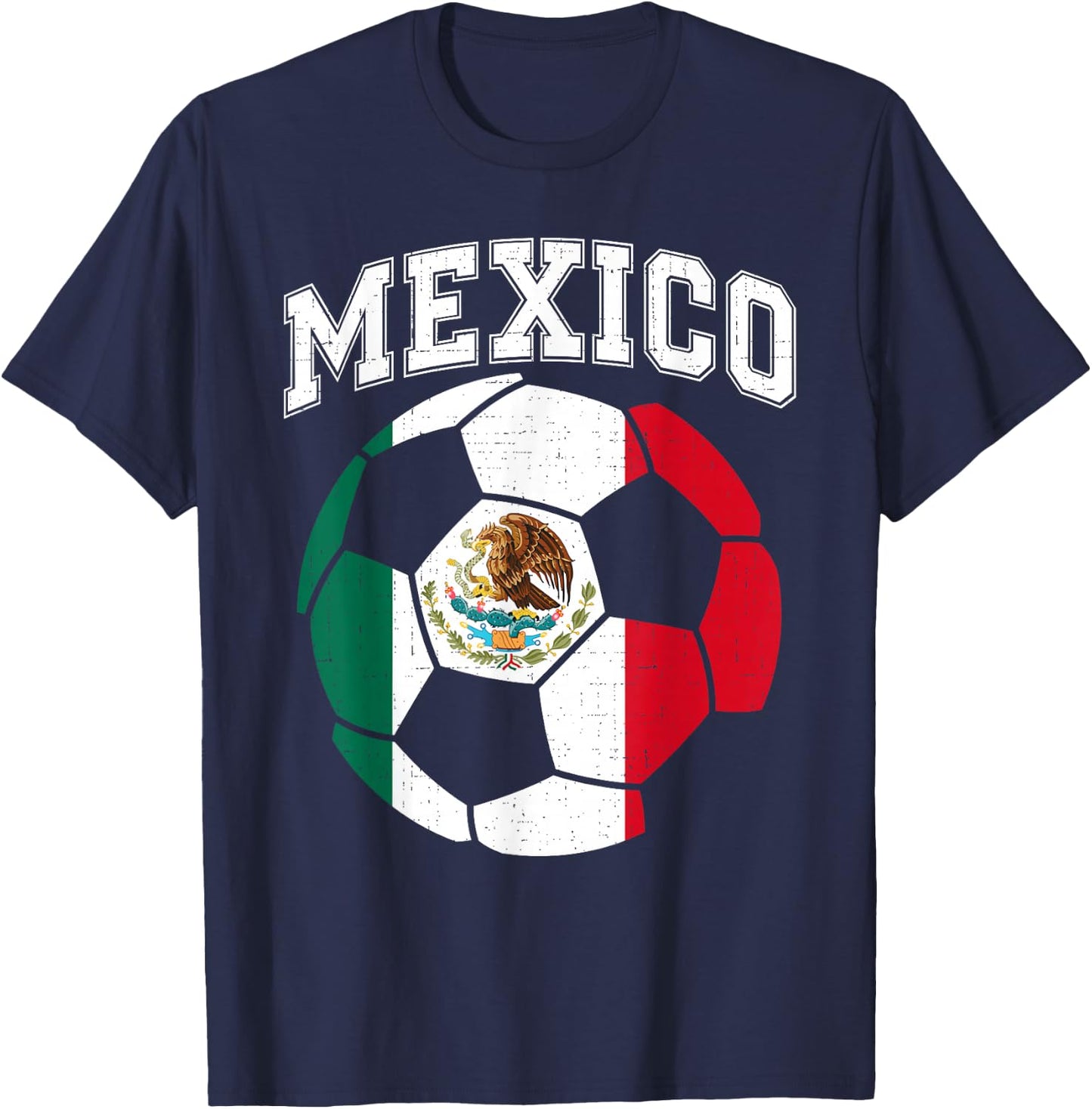 Mexico Mexican Flag Vintage Pride Men Women Kids T-Shirt - T-Shirt | Navy