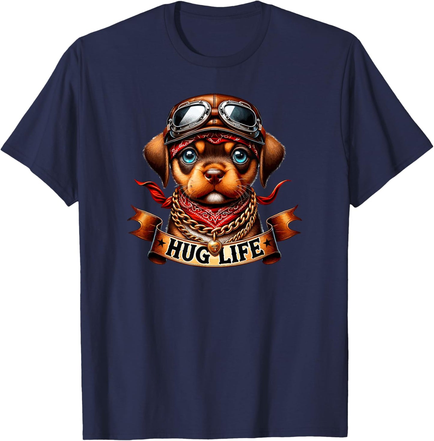 Hug Life Shirt Dog for Animal Shelters Cute Puppy Men Women Girls Kids T-Shirt - T-Shirt | Navy