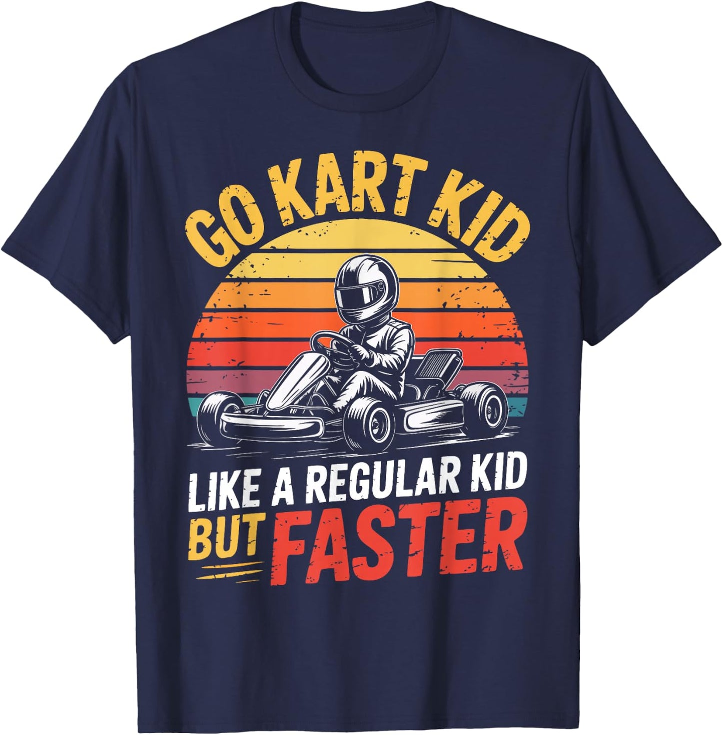 Go Kart Kid Racer Child Racing Driver T-Shirt - T-Shirt | Navy