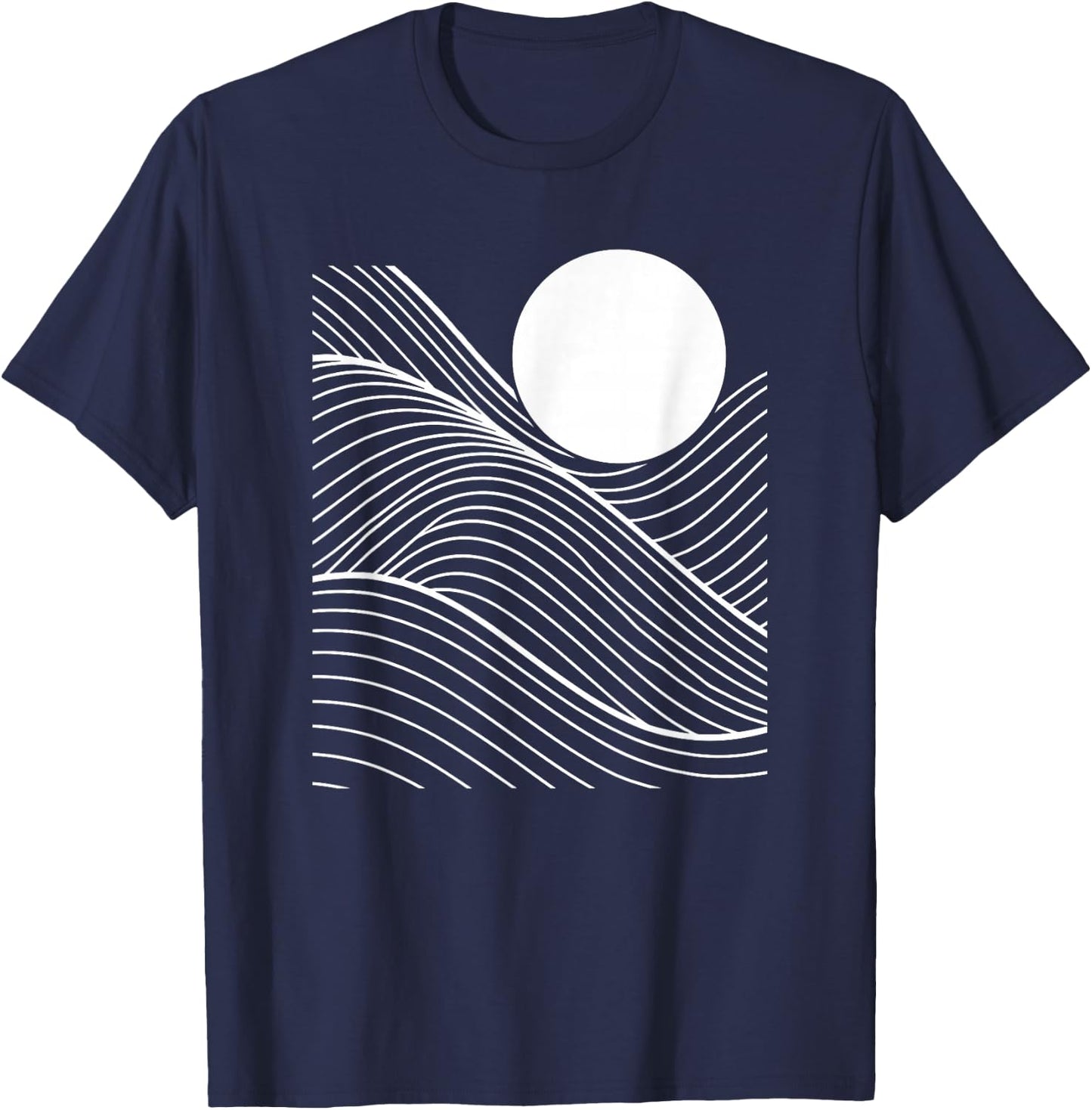 Abstract Line Art Geometric Pattern Mosaic T-Shirt - T-Shirt | Navy