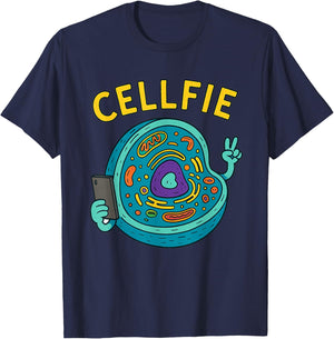 Cellfie Funny Biology Word Game Cell T-Shirt - T-Shirt | Navy