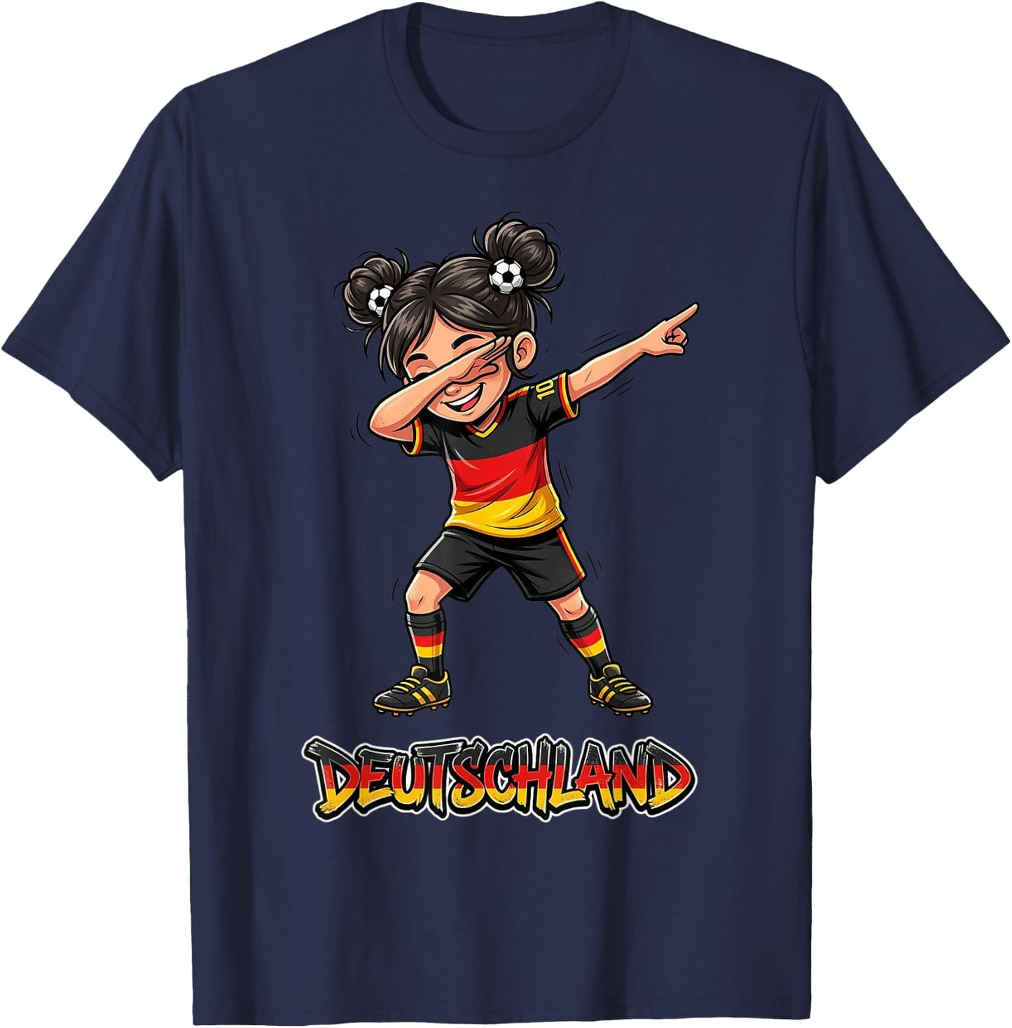 Flagge Deutschland Mädchen Dab Tanz T-Shirt - T-Shirt | Navy