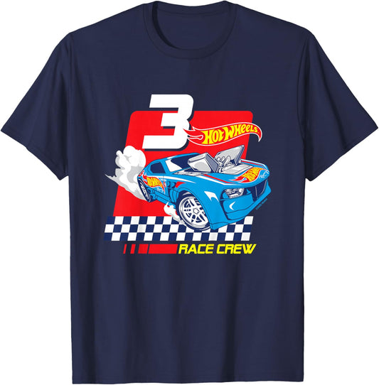 Children's Hot Wheels Race Crew 3 Years Old , black T-Shirt - T-Shirt | Navy