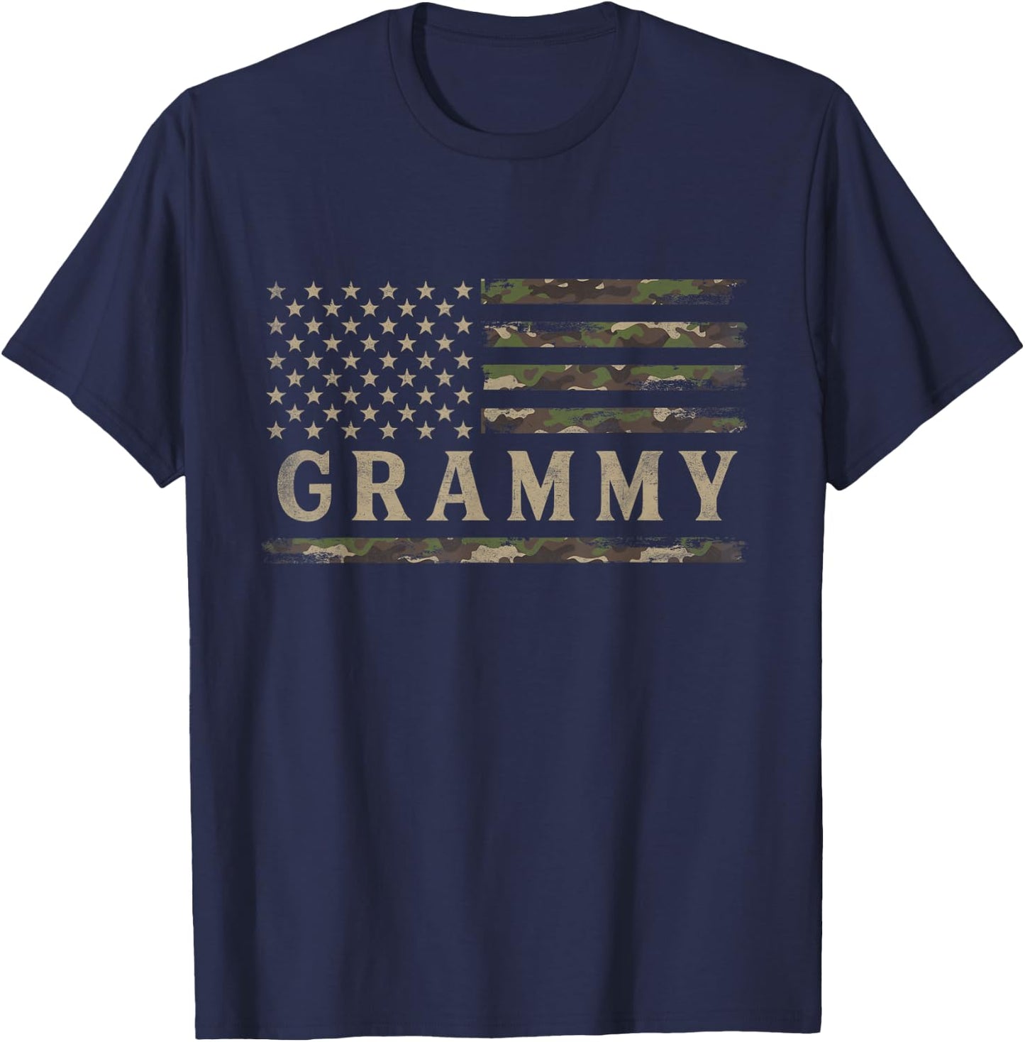 Camo Grammy Camourflage USA Flag Mothers Day Grandma T-Shirt - T-Shirt | Navy