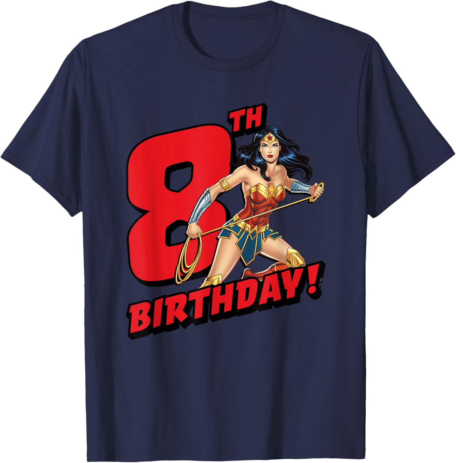 Wonder Woman 8th Birthday T-Shirt - T-Shirt | Navy