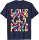 60s 70s Hippie Love Peace Groovy Party Outfit Retro , black T-Shirt - T-Shirt | Navy