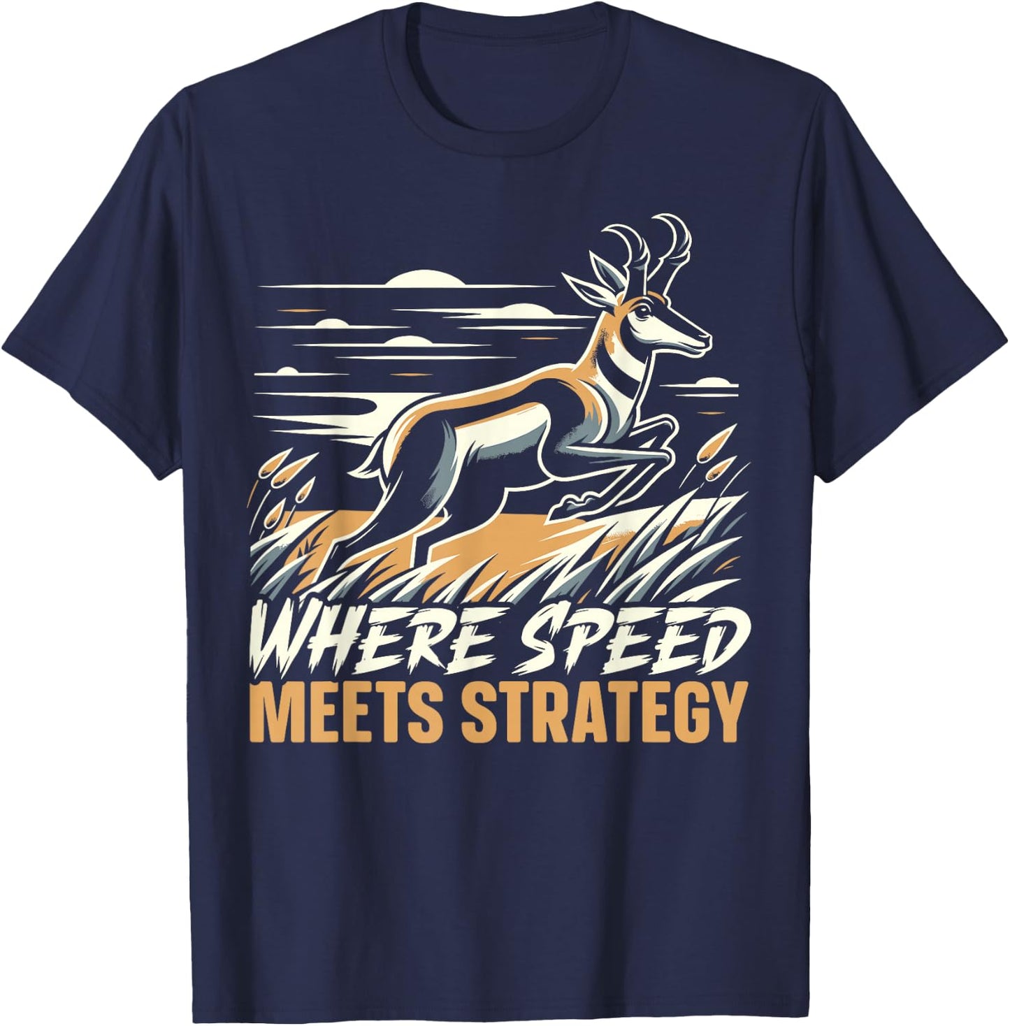 Pronghorn Hunter Animal Hunt Rifle Antelope Hunting T-Shirt - T-Shirt | Navy