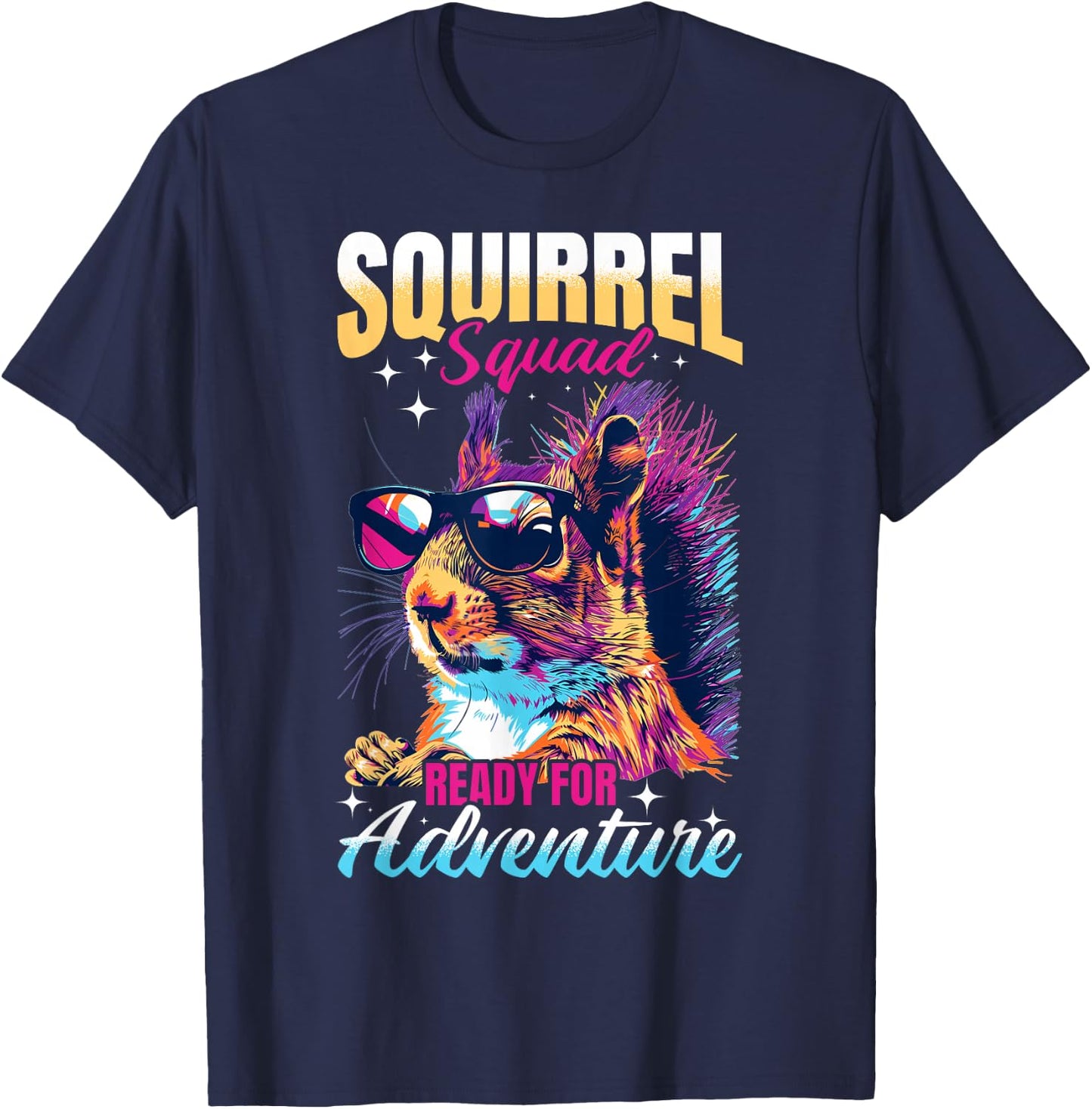 Funny Squirrel Animal Squirrel squad ready for adventure T-Shirt - T-Shirt | Navy