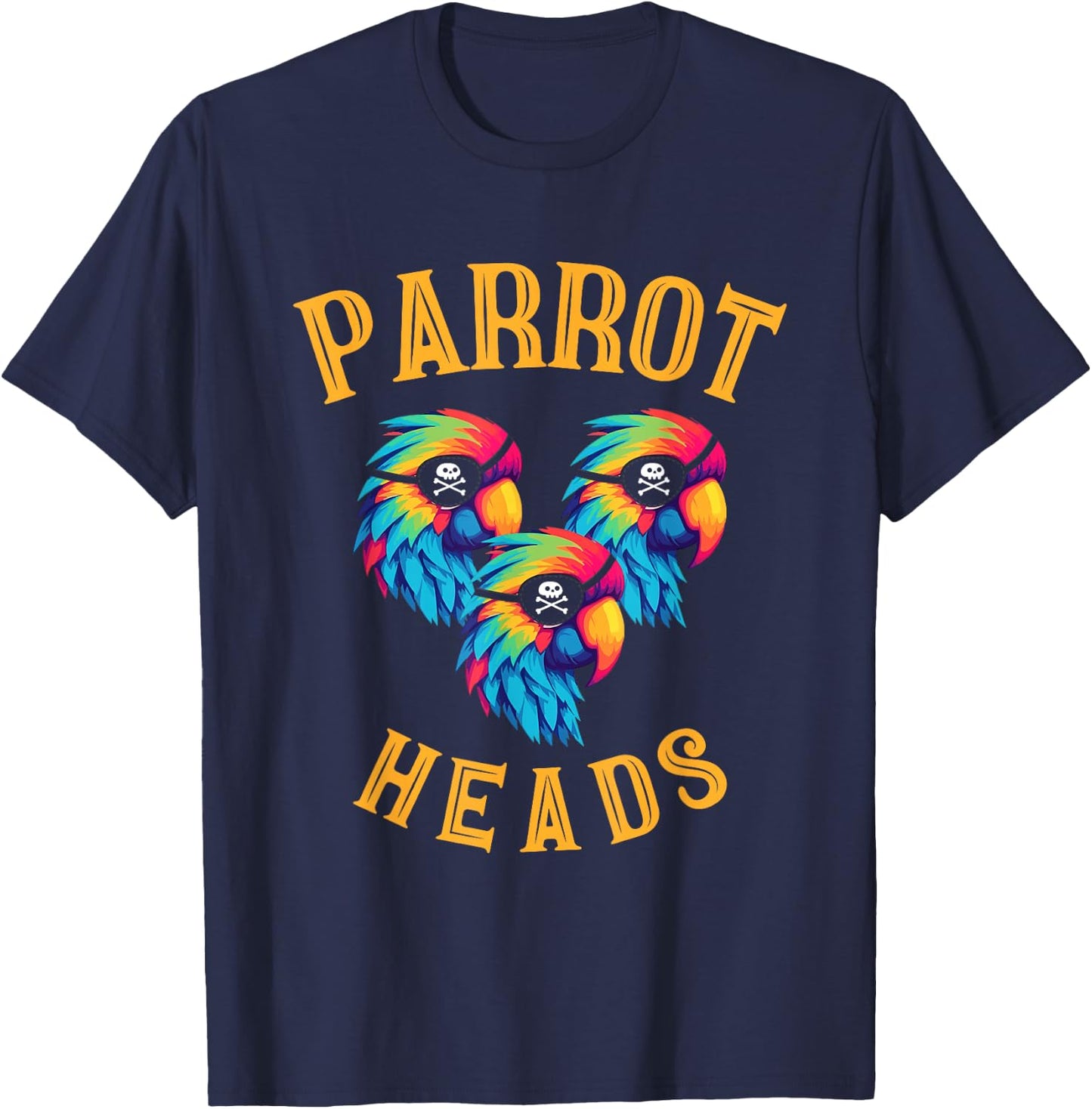 Parrot Heads | Parrot Pirates | Relax Vacation T-Shirt - T-Shirt | Navy