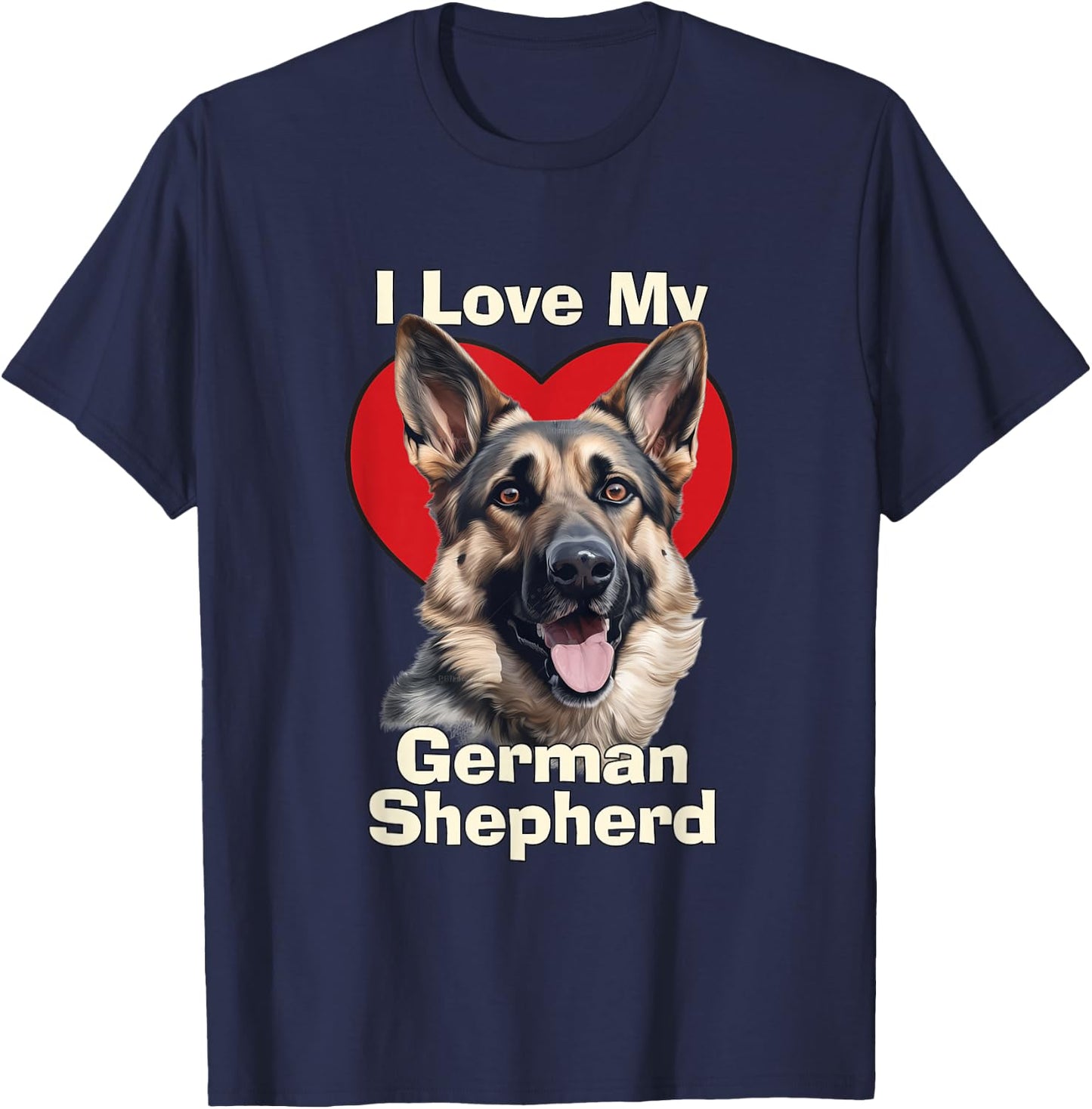 I Love My Shepherd Puppy T-Shirt - T-Shirt | Navy