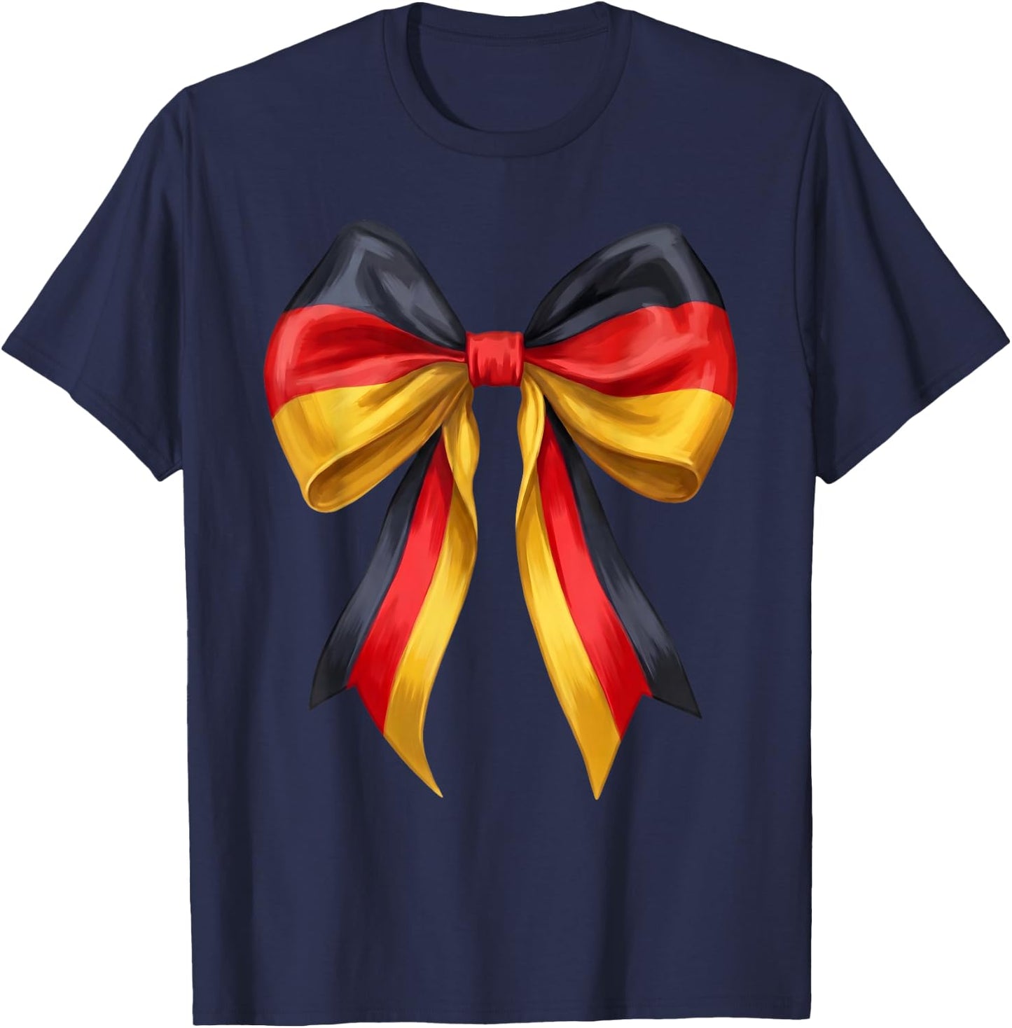 German Girl Coquette Bow Germany Flag Cute German Girl T-Shirt - T-Shirt | Navy