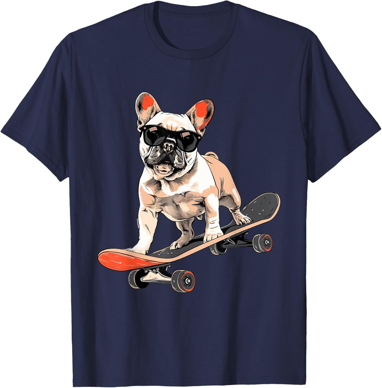 French Bulldog skateboard T-Shirt - T-Shirt | Navy