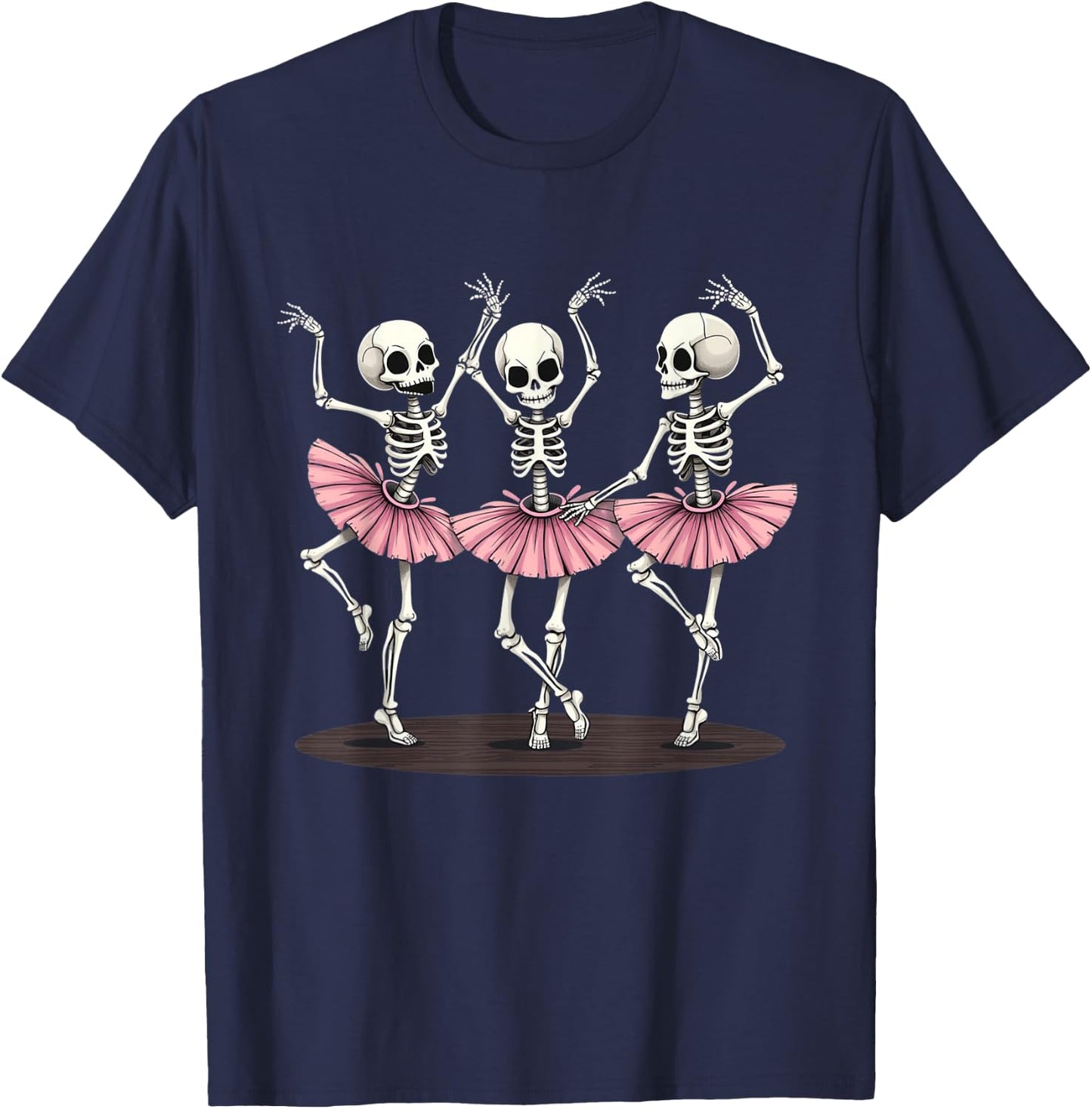 Ballet Dancing Skeleton Ballerinas Halloween Costume Women T-Shirt - T-Shirt | Navy