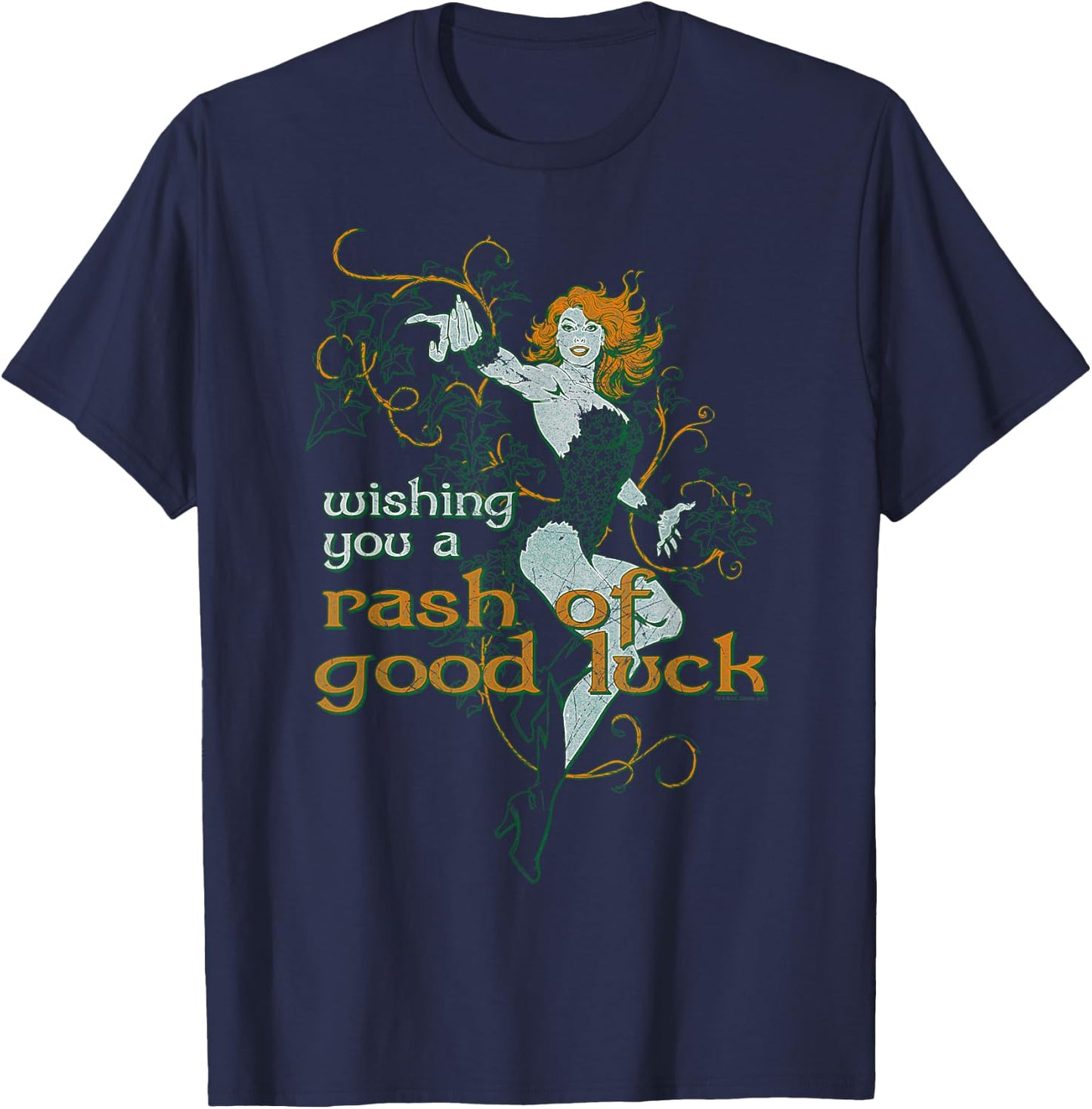 Batman Poison Ivy Rash of Good Luck T-Shirt - T-Shirt | Navy