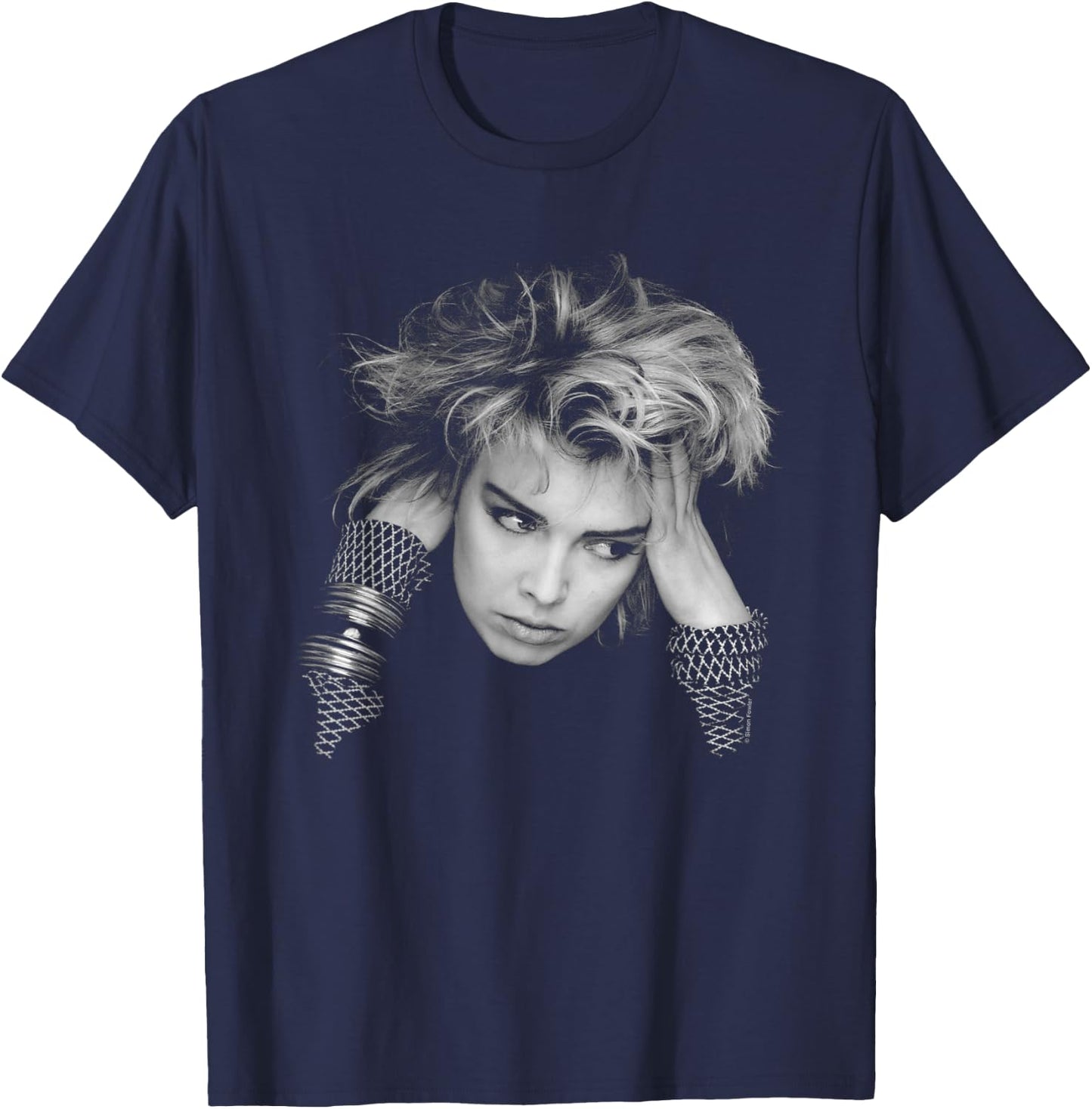 Pop singer Kim Wilde by Simon Fowler , Black, S T-Shirt - T-Shirt | Navy